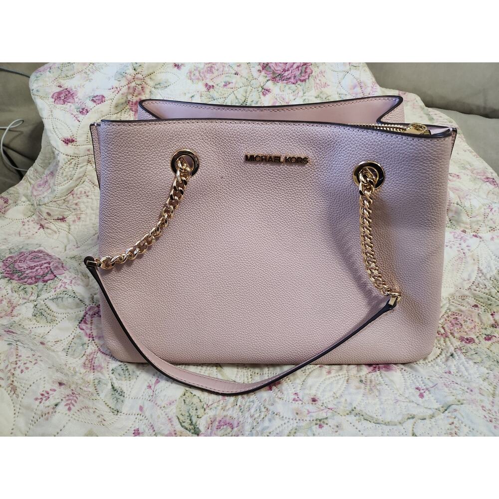 Michael Kors Pink, powder blush, Leather Handbag, medium size